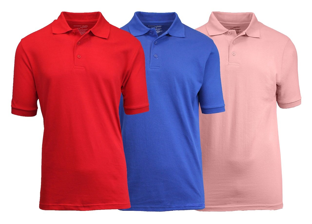 Galaxy By Harvic Short Sleeve Men's Pique Polo Shirt 3 Pack